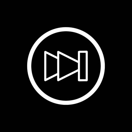 fast forward icon illustration isolated vector sign symbol. Rewind button isolated on black.のイラスト素材