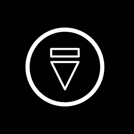 eject button icon. simple outline eject button vector icon. on black background.のイラスト素材