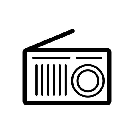 radio line icon, outline vector logo, linear pictogram isolated on white, pixel perfect symbol illustrationのイラスト素材