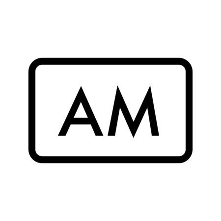 Am radio frequency vector icon. Linear design isolated on white background.のイラスト素材