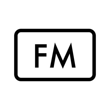 FM radio frequency vector icon. Linear design isolated on white background.のイラスト素材