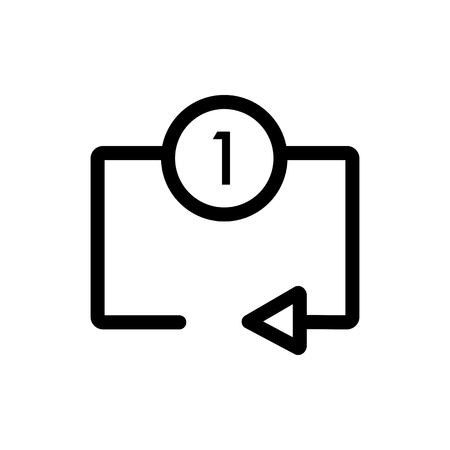 Repeat media player icon. Repeat one track symbol.のイラスト素材