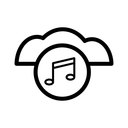music note cloud sound silhouette icon. Isolated and line illustration. Vector graphicのイラスト素材