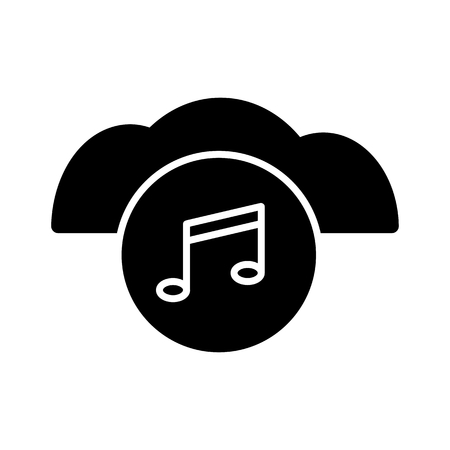 music note cloud sound silhouette icon. Isolated and line illustration. Vector graphicのイラスト素材
