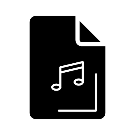 Audio file icon on white background. Vector illustration.のイラスト素材