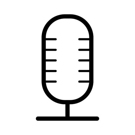 Vintage microphone line style vector illustration. Icon isolated on whiteのイラスト素材