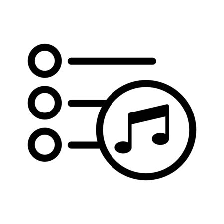 Playlist icon vector. Isolated on white backgroundのイラスト素材