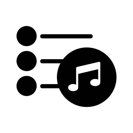 Playlist icon vector. Isolated on white backgroundのイラスト素材