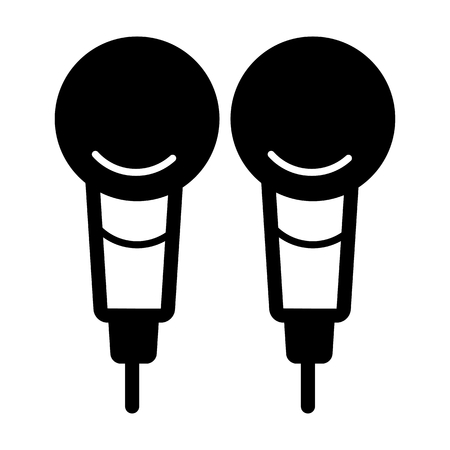 Microphone icon, isolated. linear design isolated on white backgroundのイラスト素材
