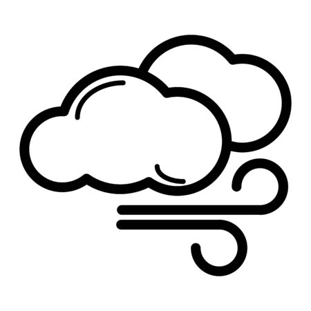Weather icon of wind. Black icon on white background.のイラスト素材