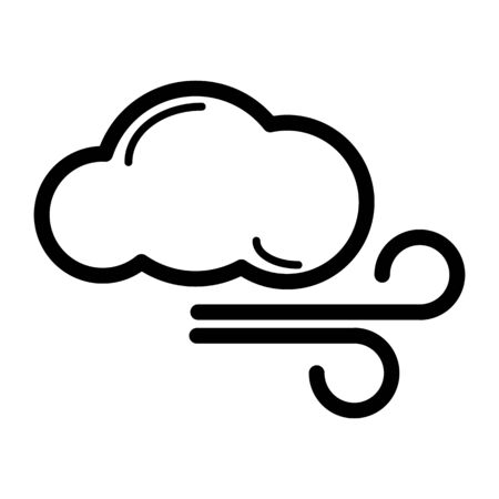 Weather icon of wind. Black icon on white background.のイラスト素材