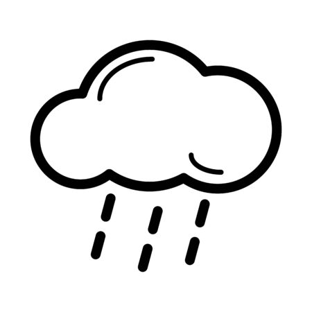 Cloud and rain isolated. Vector art.のイラスト素材