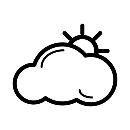 Sun cloud icon. Vector illustration isolated on white background. eps 10のイラスト素材