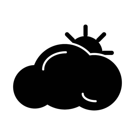 Sun cloud icon. Vector illustration isolated on white background. eps 10のイラスト素材