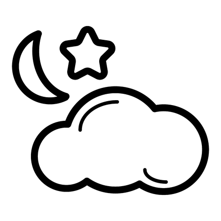 Weather forecast vector sign. Starlight Night, mostly cloud. eps 10のイラスト素材