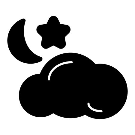 Weather forecast vector sign. Starlight Night, mostly cloud. eps 10のイラスト素材