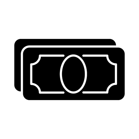 Stylized money with plenty of blank space vector icon. Black and white money illustration. Solid linear icon.のイラスト素材