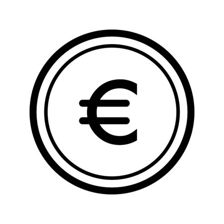 Euro vector icon. Black and white money illustration. Outline linear finance icon.のイラスト素材