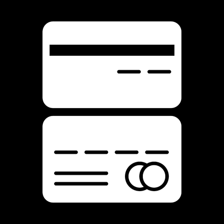 Credit cards vector icon. Black and white card illustration. Solid linear icon.のイラスト素材