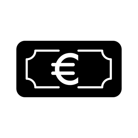 Money euro vector icon. Black and white cash illustration. Solid linear banking icon.のイラスト素材