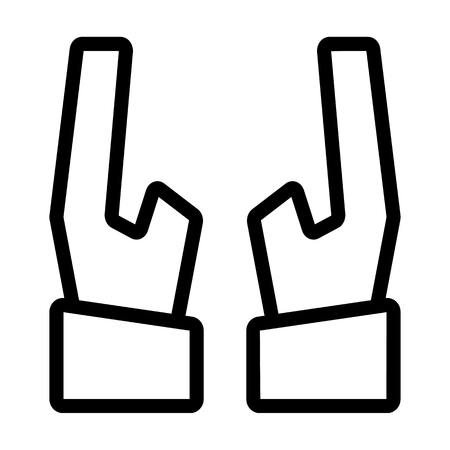 Two hands vector icon. Black and white hands illustration. Outline linear icon.のイラスト素材