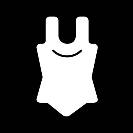 Bodysuit vector icon. Black and white body illustration. Solid linear clothes icon.のイラスト素材