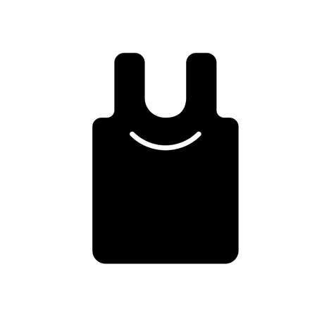 Blank shirt vector icon. Black and white cloth illustration. Solid linear shopping icon.のイラスト素材