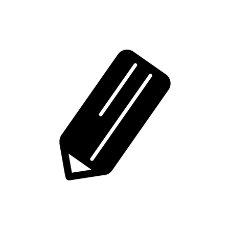 Pencil vector icon. Black and white note illustration. Solid linear icon.のイラスト素材