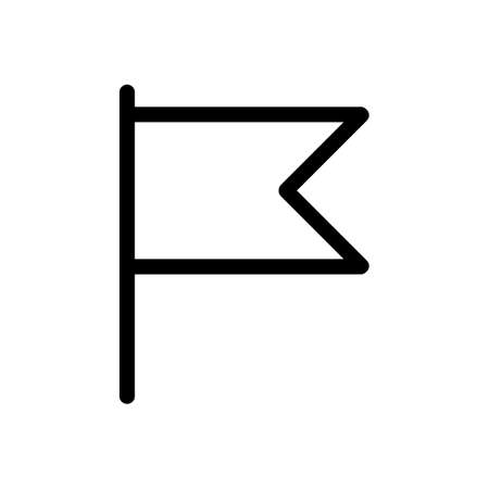 Small table flag vector icon. Black and white desk flag illustration. Outline linear business icon.のイラスト素材