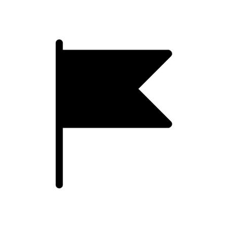 Small table flag vector icon. Black and white desk flag illustration. Solid linear business icon.のイラスト素材