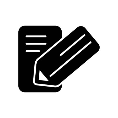 Notes and pan vector icon. Black and white note illustration. Solid linear business icon.のイラスト素材