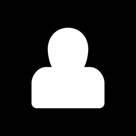 Person silhouette vector icon. Black and white user avatar illustration. Outline linear icon.の写真素材