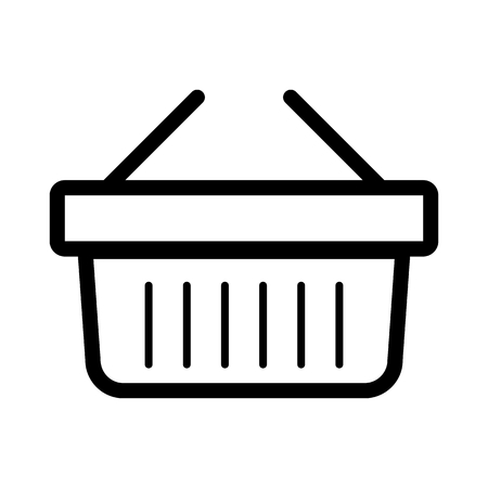 Online shopping vector icon. Black and white shopping cart illustration. Outline linear business icon.のイラスト素材