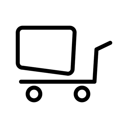 Online shopping vector icon. Black and white shopping cart illustration. Outline linear business icon.のイラスト素材