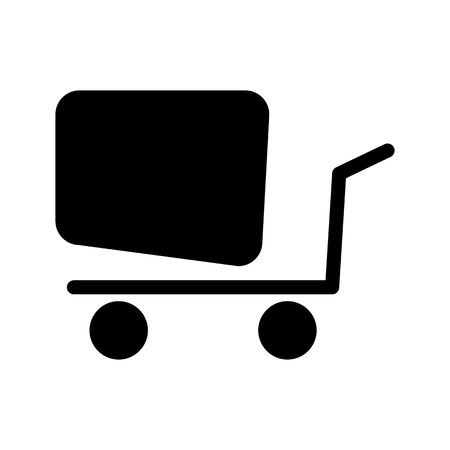 Online shopping vector icon. Black and white shopping cart illustration. Solid linear business icon.のイラスト素材