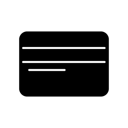Credit card vector icon. Black and white card illustration. Solid linear icon.のイラスト素材