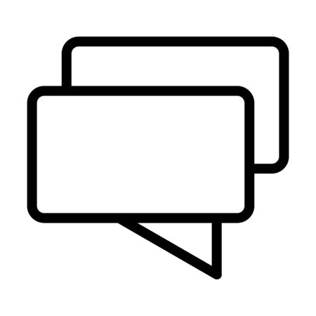 Chat vector icon. Black and white message illustration. Outline linear icon.のイラスト素材