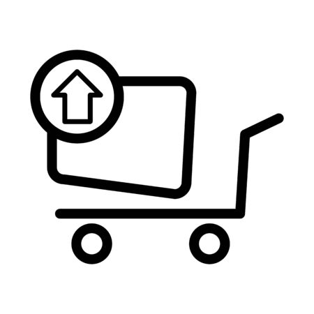 Remove from the shopping cart vector icon. Black and white shopping illustration. Outline linear icon.のイラスト素材