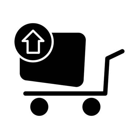 Remove from the shopping cart vector icon. Black and white shopping illustration. Solid linear icon.のイラスト素材