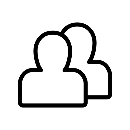 Person silhouette vector icon. Black and white user avatar illustration. Outline linear icon.のイラスト素材
