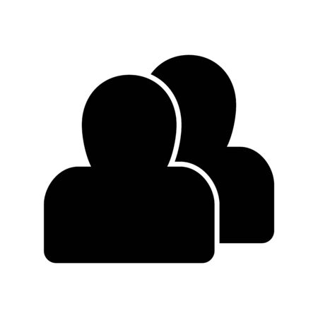 Person silhouette vector icon. Black and white user avatar illustration. Outline linear icon.のイラスト素材