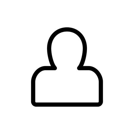 Person silhouette vector icon. Black and white user avatar illustration. Outline linear icon.のイラスト素材