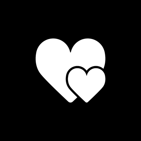 Heart vector icon. Black and white love illustration. Solid linear icon of heart.のイラスト素材