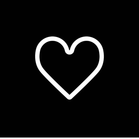 Classic Heart vector icon. Black and white love illustration. Outline linear icon of heart.のイラスト素材