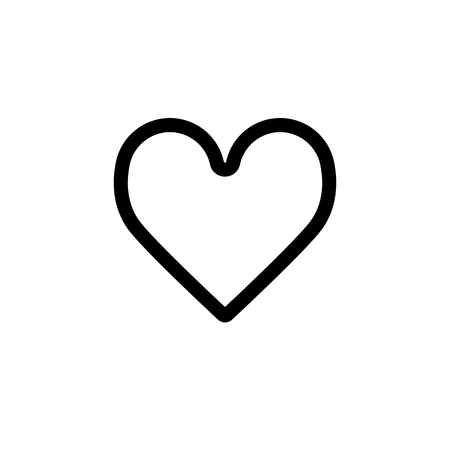 Classic Heart vector icon. Black and white love illustration. Outline linear icon of heart.のイラスト素材