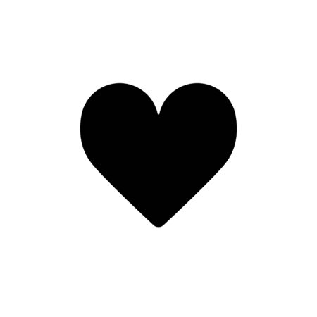 Classic Heart vector icon. Black and white love illustration. Solid linear icon of heart.のイラスト素材