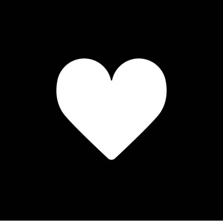 Classic Heart vector icon. Black and white love illustration. Solid linear icon of heart.のイラスト素材
