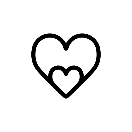 Heart vector icon. Black and white love illustration. Outline linear icon of heart.のイラスト素材