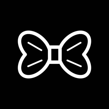 The bow vector icon. Black and white bow illustration. Outline linear beauty icon.のイラスト素材