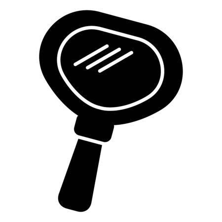 Hand mirror vector icon. Black and white mirror illustration. Solid linear beauty icon.のイラスト素材